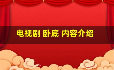 电视剧 卧底 内容介绍